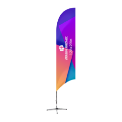 128x29in Concave Razor Shape Feather Flag