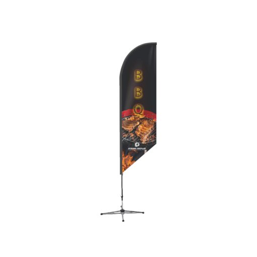 Custom BBQ Party Angled Blade Shape Feather Flag
