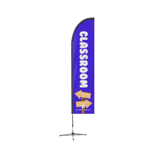 Directional Text and Arrows School Wayfinding Sign Feather Flag