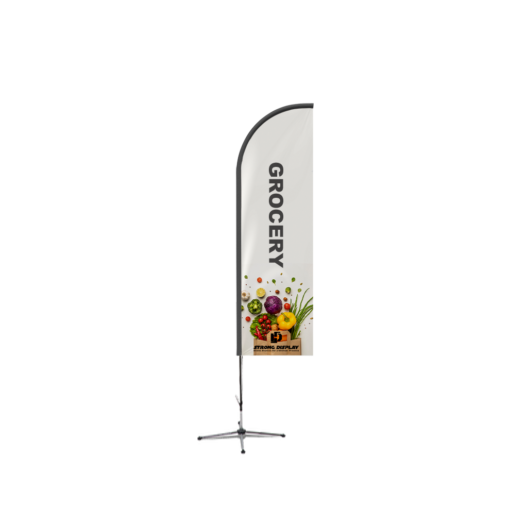 Custom Grocery Straight Blade Shape Feather Flag