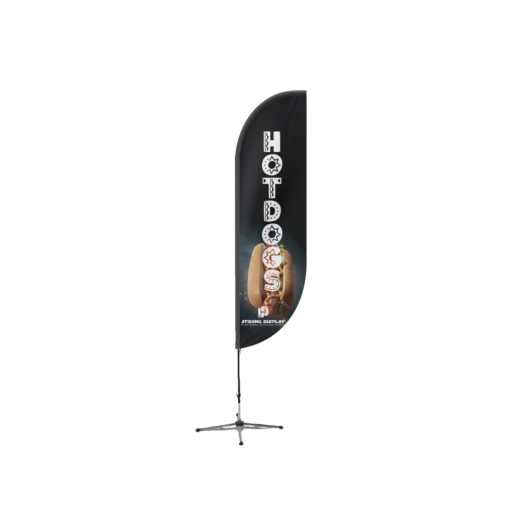 Custom Hot Dogs Convex Blade Swooper Feather flag With Pole