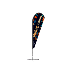 Drapeau de plume de forme de larme de festival de musique