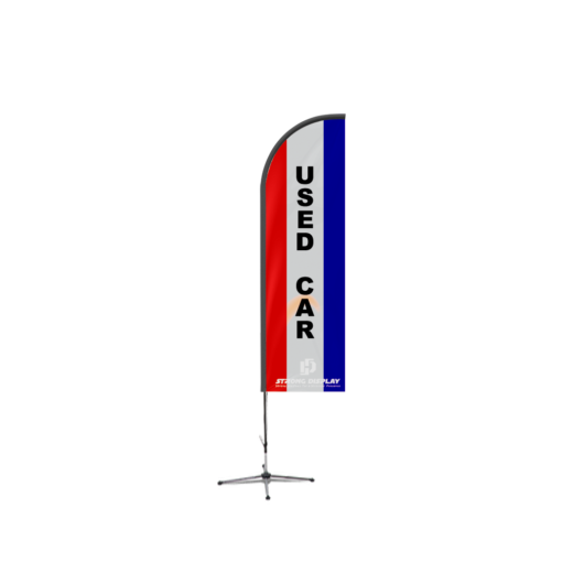 Custom Used Car Straight Blade Feather Flag For Sale