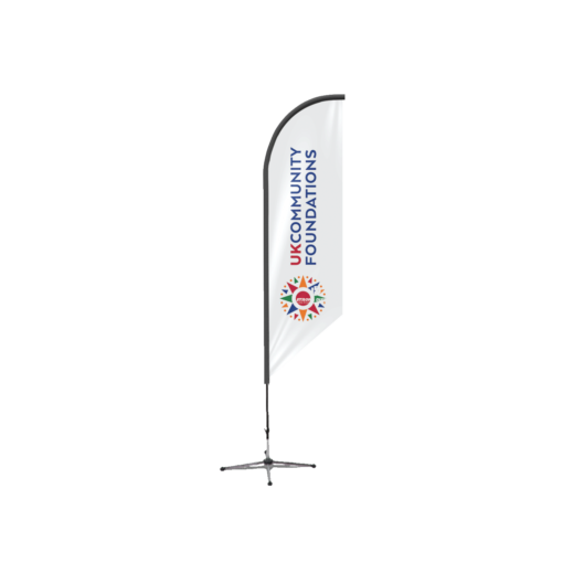 organizaciones benéficas & Organizaciones sin fines de lucro que publicitan la bandera de plumas Swooper