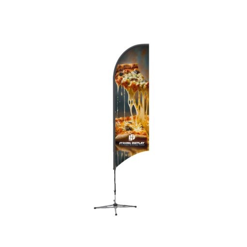 Custom Pizza Shop Concave Razor Feather Flag